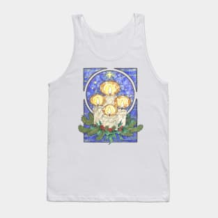 Winter Offering of Holly Berries and Pine Yule Art Nouveau Spirits of Winter Series Tank Top